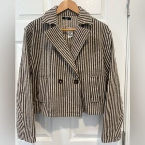 Brown Lapel Collar Blazer
